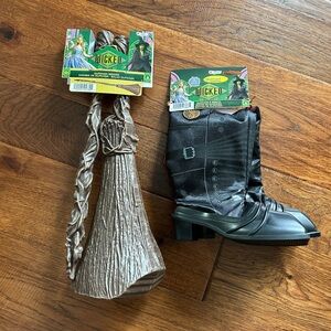 NEW Wicked Elphaba Boots and Broom Accessory for Children - Girls One Size Child